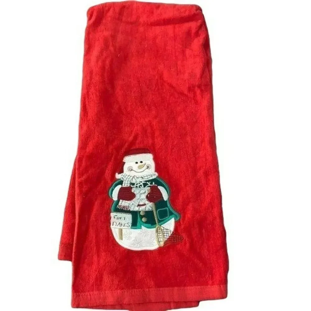 Saturday Knight Ltd Vintage‎ 90'S Y2K Red Snowman Bath Towel 42